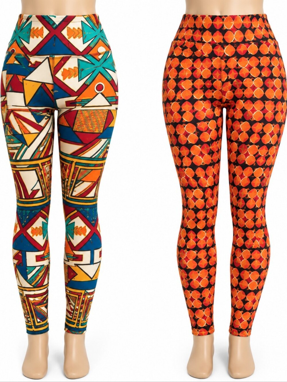 LuLaRoe Tall & Curvy TC Leggings 2 Pair Bundle Paisley Boho Print